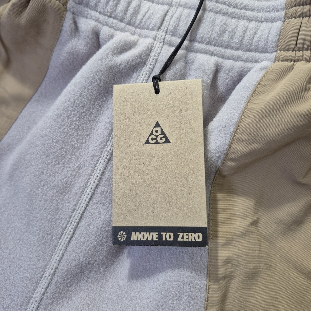 Nike ACG Wolf Tree Fleece Pants Mens Small Beige Polartec Streetwear Outdoor New - Picture 3 of 16
